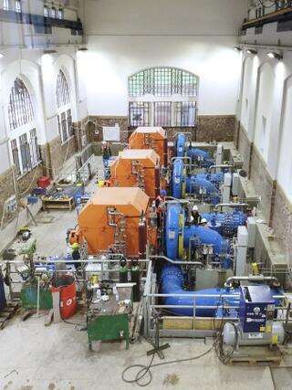 Inside the Gandellino plant; the three units installed during the setting up..JPG