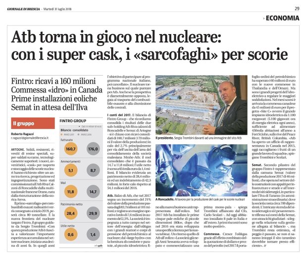 Press release financial report Giornale di Brescia